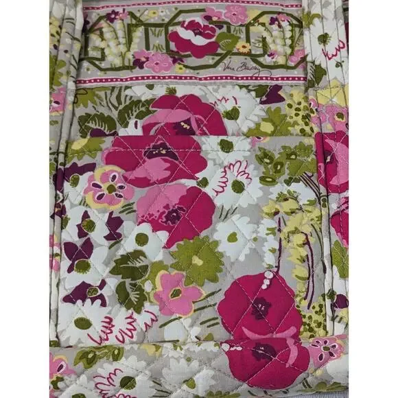 Make Me Blush Vera Bradley Shoulder Bag Floral Quilted Purse Pink Green Flowers - Picture 4 of 11